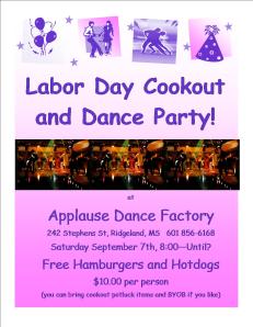 Labor Day Potluck Dance Party at Applause Dance Factory